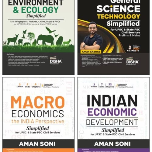 Disha Combo (4 Books) Master Indian Economy, Science Technology, Environment & Ecology with Mains Answer Writing for UPSC & State PSC Civil Services | General Studies Paper 3 | Simpified Series
